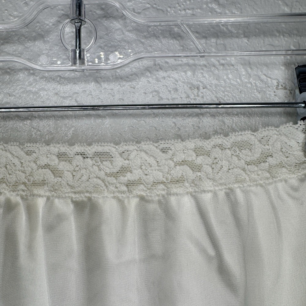 Vintage OLGA White Nylon Silky Shiny Half Dress Slip Skirt Small Lace Hemline - Picture 3 of 8